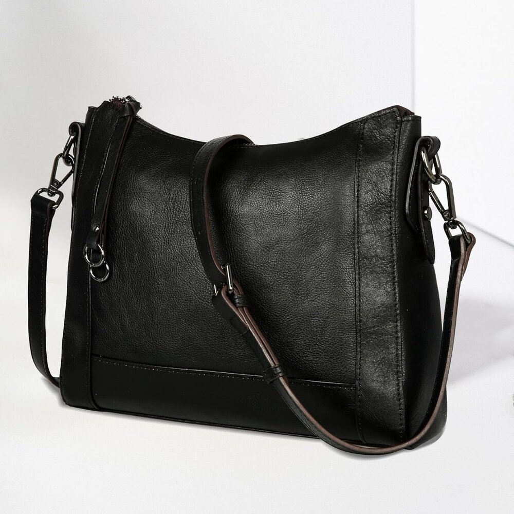 Women Black Genuine leather Imported Purses Handbag Crossbody Bags - Picture 7 of 7